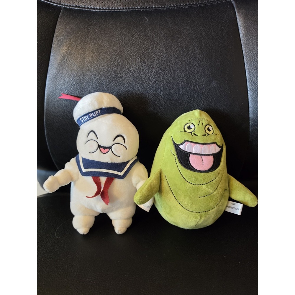 Kidrobot Phunny Ghostbusters Stay Puft Marshmallow Man and Slimer plush